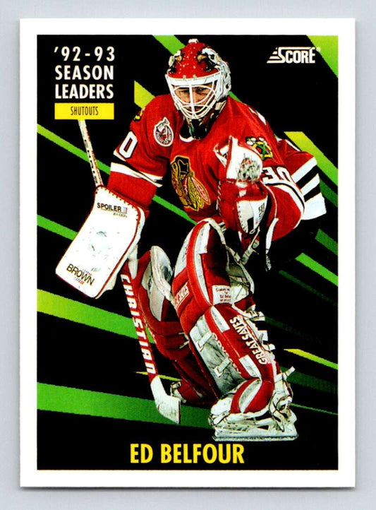 1993-94 Score Canadian #485 Ed Belfour SL Hockey Chicago Blackhawks  Image 1