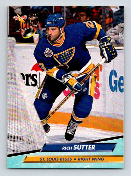 1992-93 Fleer Ultra #398 Rich Sutter  St. Louis Blues  Image 1