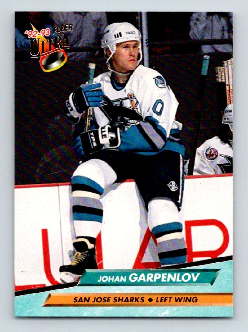 1992-93 Fleer Ultra #400 Johan Garpenlov  San Jose Sharks  Image 1