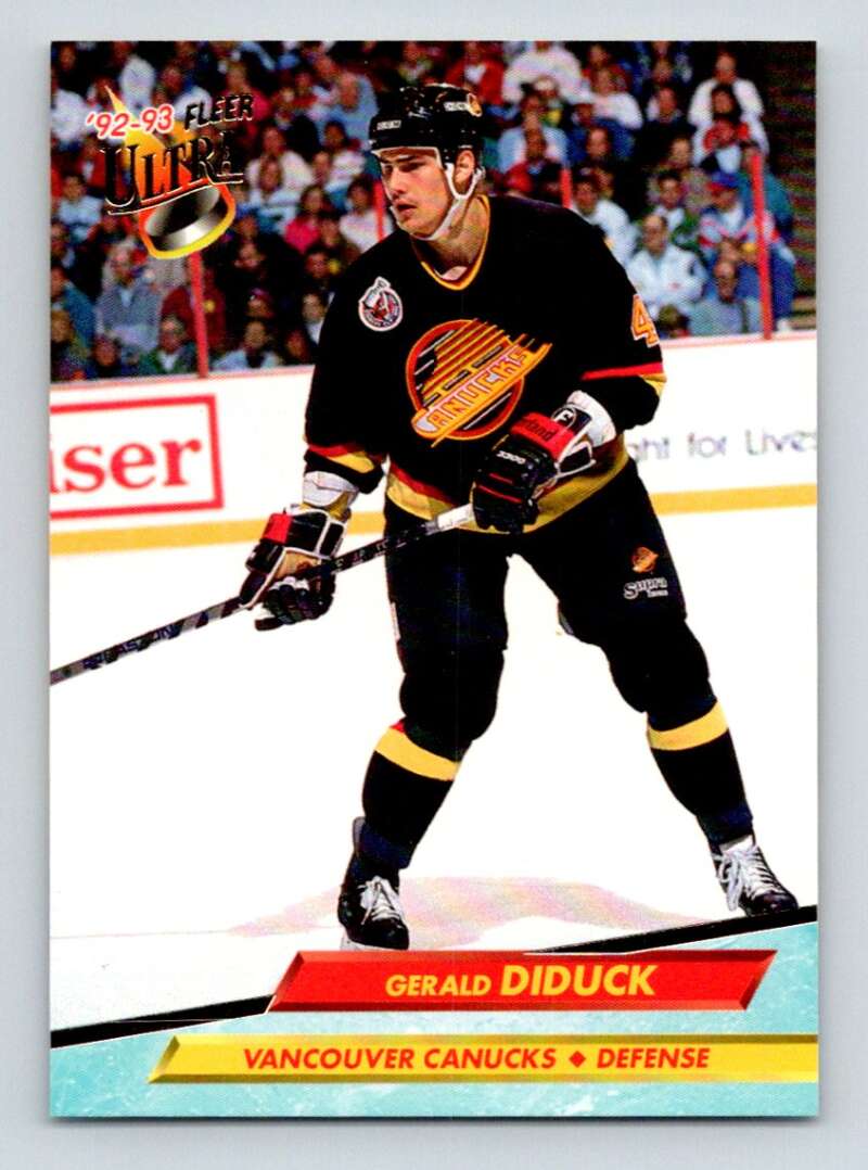 1992-93 Fleer Ultra #424 Gerald Diduck  Vancouver Canucks  Image 1