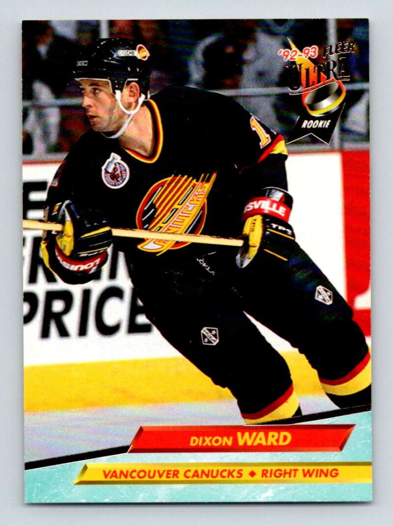 1992-93 Fleer Ultra #431 Dixon Ward  RC Rookie Vancouver Canucks  Image 1