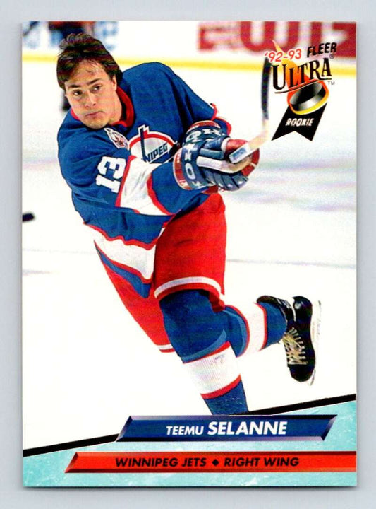 1992-93 Fleer Ultra #444 Teemu Selanne  Winnipeg Jets  Image 1