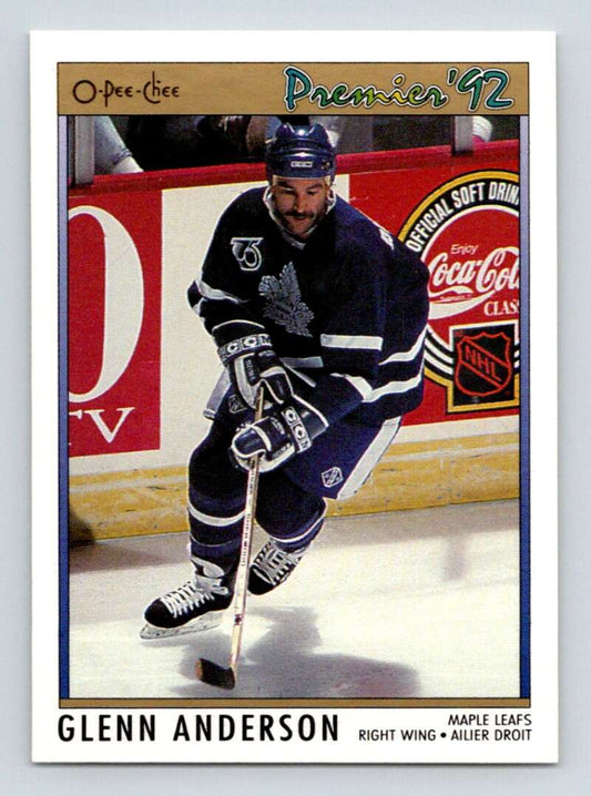 1991-92 OPC Premier #10 Glenn Anderson  Toronto Maple Leafs  Image 1