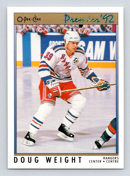 1991-92 OPC Premier #32 Doug Weight  RC Rookie New York Rangers  Image 1