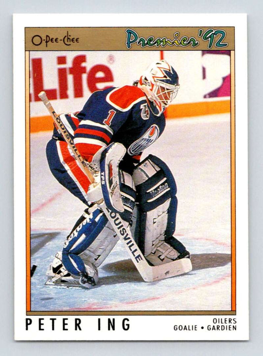 1991-92 OPC Premier #33 Peter Ing  Edmonton Oilers  Image 1