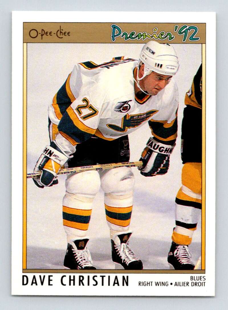 1991-92 OPC Premier #53 Dave Christian  St. Louis Blues  Image 1