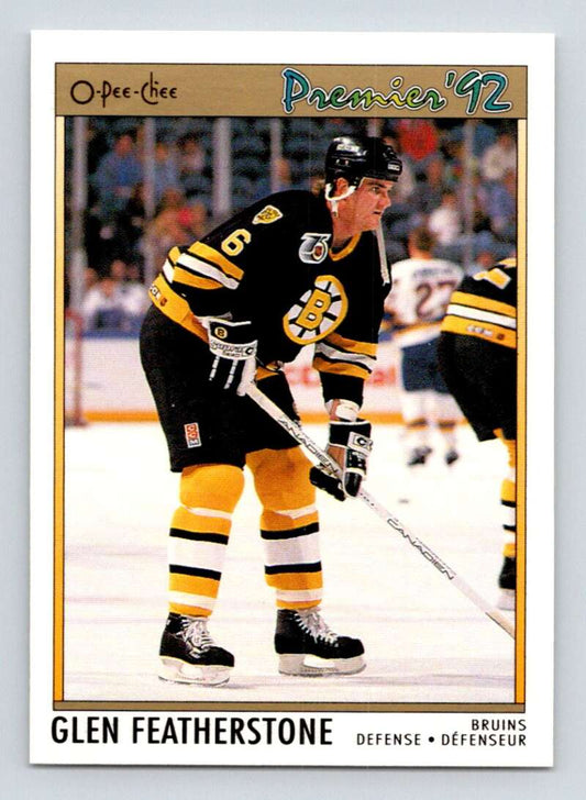 1991-92 OPC Premier #66 Glen Featherstone  Boston Bruins  Image 1