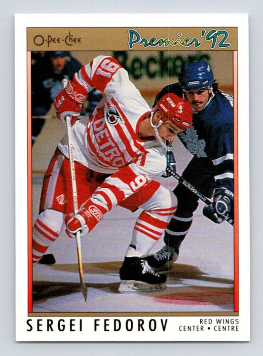 1991-92 OPC Premier #68 Sergei Fedorov  Detroit Red Wings  Image 1
