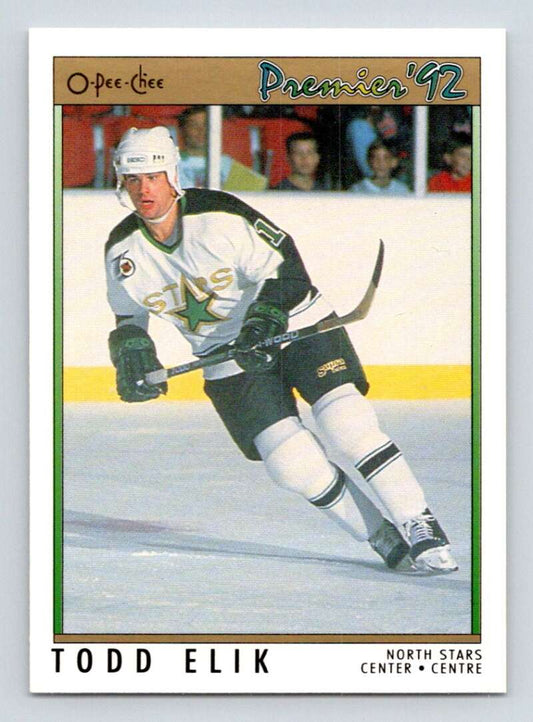 1991-92 OPC Premier #74 Todd Elik  Toronto Maple Leafs  Image 1