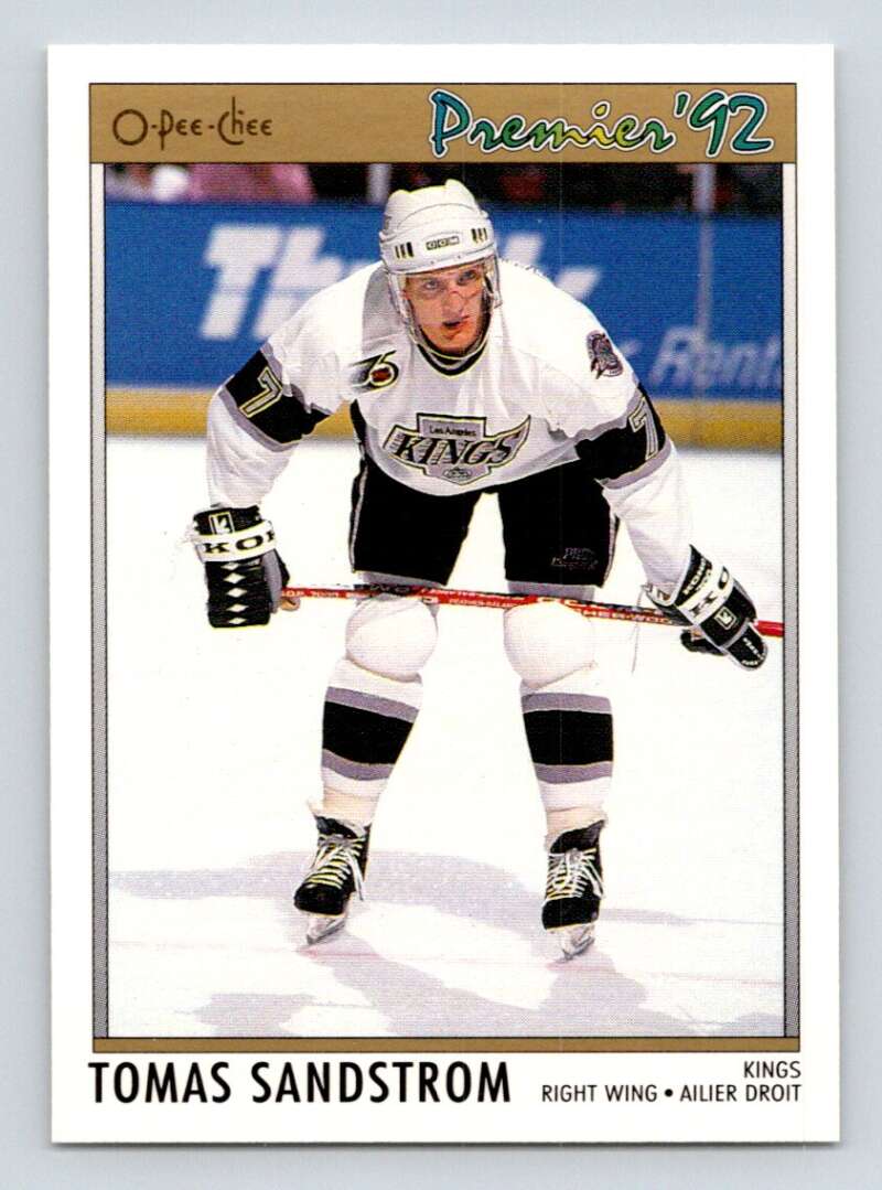 1991-92 OPC Premier #82 Tomas Sandstrom  Los Angeles Kings  Image 1