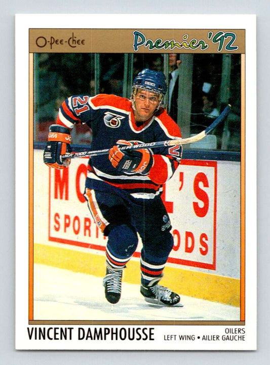 1991-92 OPC Premier #104 Vincent Damphousse  Edmonton Oilers  Image 1