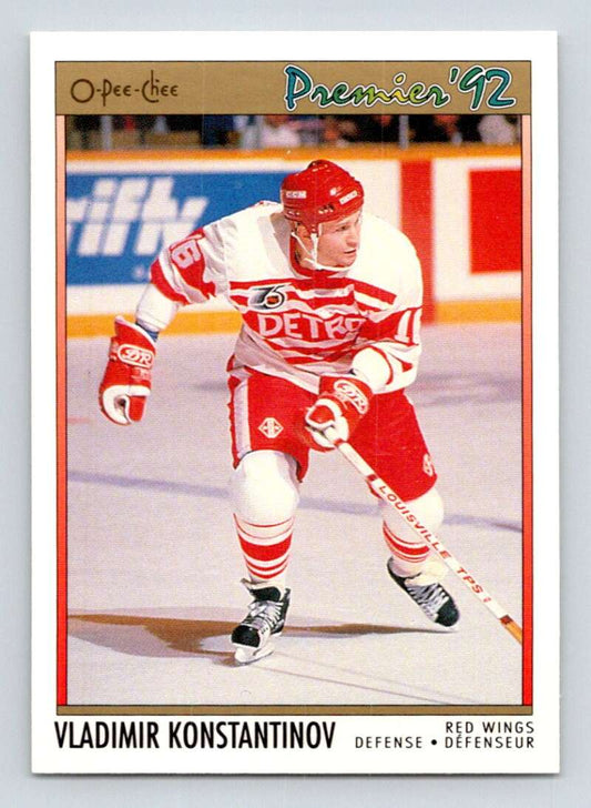 1991-92 OPC Premier #118B Vladimir Konstantinov RC Rookie Red Wings  Image 1