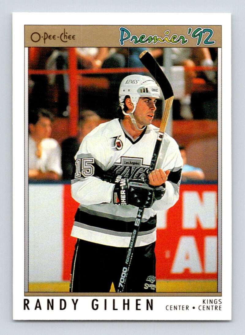 1991-92 OPC Premier #123 Randy Gilhen  Los Angeles Kings  Image 1