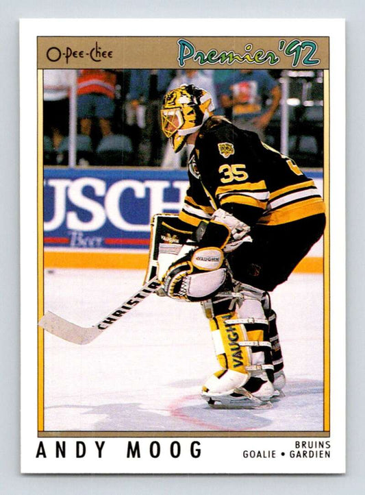 1991-92 OPC Premier #133 Andy Moog  Boston Bruins  Image 1
