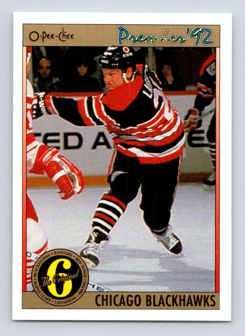 1991-92 OPC Premier #135 Steve Larmer  Chicago Blackhawks  Image 1