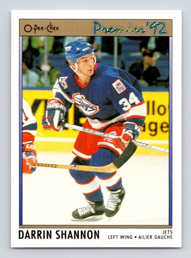 1991-92 OPC Premier #146 Darrin Shannon  Winnipeg Jets  Image 1