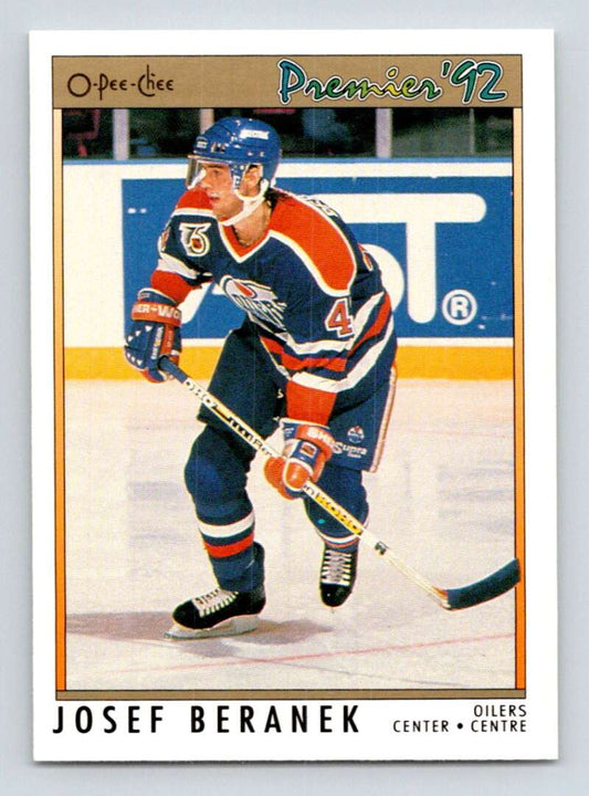 1991-92 OPC Premier #149 Josef Beranek  RC Rookie Edmonton Oilers  Image 1