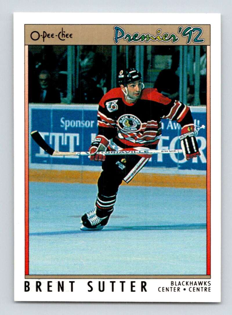 1991-92 OPC Premier #156 Brent Sutter  Chicago Blackhawks  Image 1