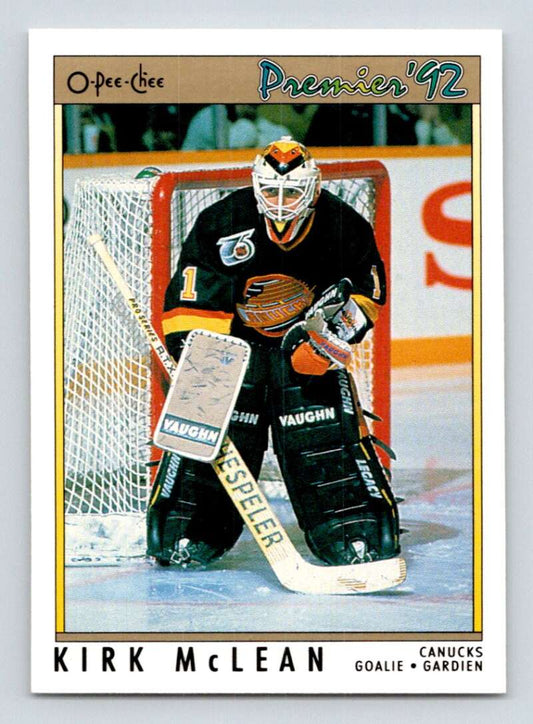 1991-92 OPC Premier #158 Kirk McLean  Vancouver Canucks  Image 1