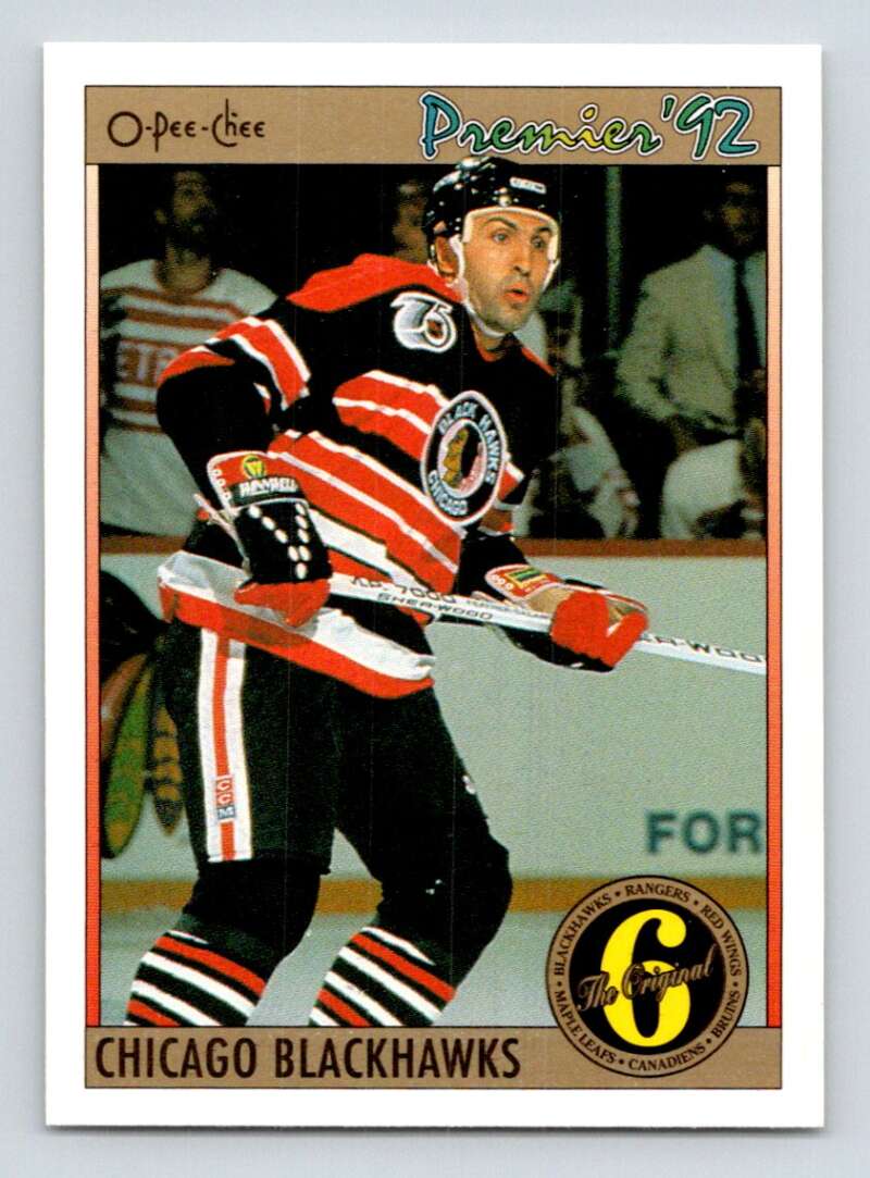 1991-92 OPC Premier #159 John Tonelli  Chicago Blackhawks  Image 1