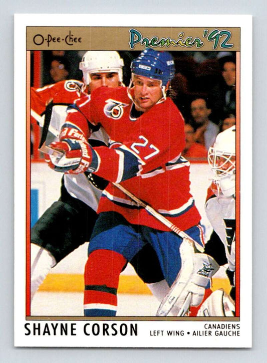1991-92 OPC Premier #161 Shayne Corson  Montreal Canadiens  Image 1