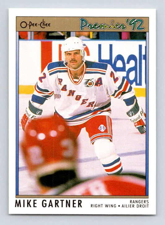 1991-92 OPC Premier #164 Mike Gartner  New York Rangers  Image 1