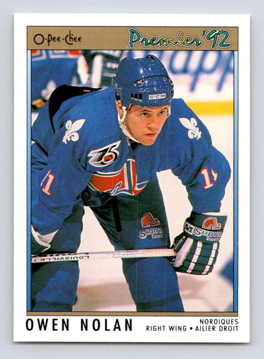 1991-92 OPC Premier #193 Owen Nolan  Quebec Nordiques  Image 1