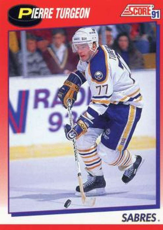 1991-92 Score Canadian Bilingual #4 Pierre Turgeon  Buffalo Sabres  Image 1