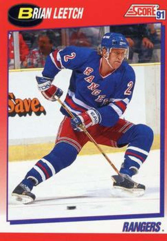 1991-92 Score Canadian Bilingual #5 Brian Leetch  New York Rangers  Image 1