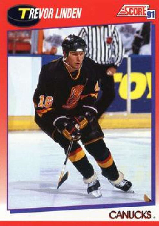 1991-92 Score Canadian Bilingual #8 Trevor Linden  Vancouver Canucks  Image 1