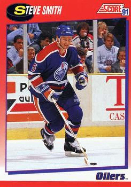 1991-92 Score Canadian Bilingual #11 Steve Smith  Edmonton Oilers  Image 1