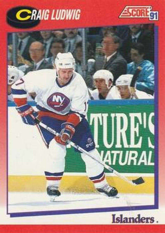 1991-92 Score Canadian Bilingual #13 Craig Ludwig  New York Islanders  Image 1