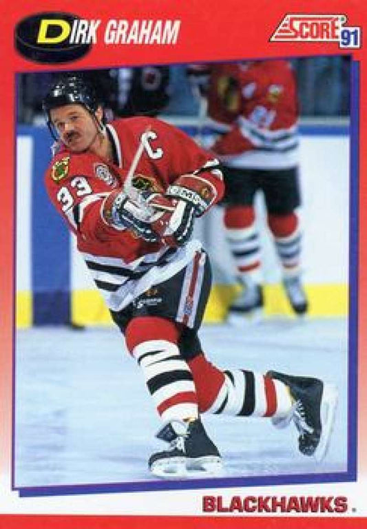 1991-92 Score Canadian Bilingual #15 Dirk Graham  Chicago Blackhawks  Image 1