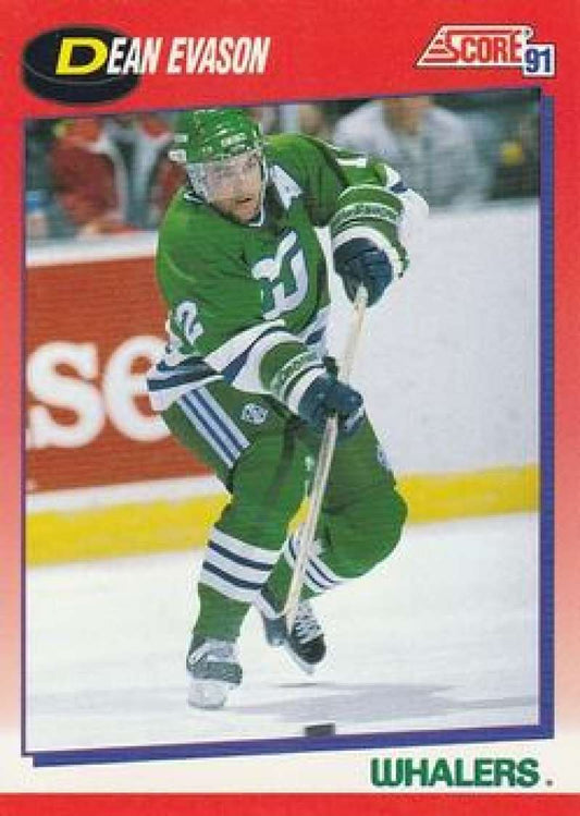1991-92 Score Canadian Bilingual #17 Dean Evason  Hartford Whalers  Image 1