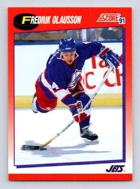 1991-92 Score Canadian Bilingual #18 Fredrik Olausson  Winnipeg Jets  Image 1