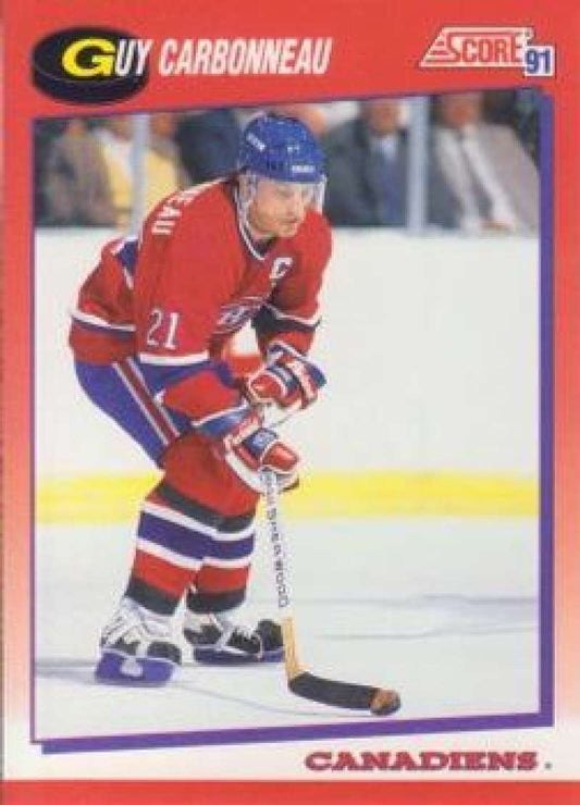 1991-92 Score Canadian Bilingual #19 Guy Carbonneau  Montreal Canadiens  Image 1