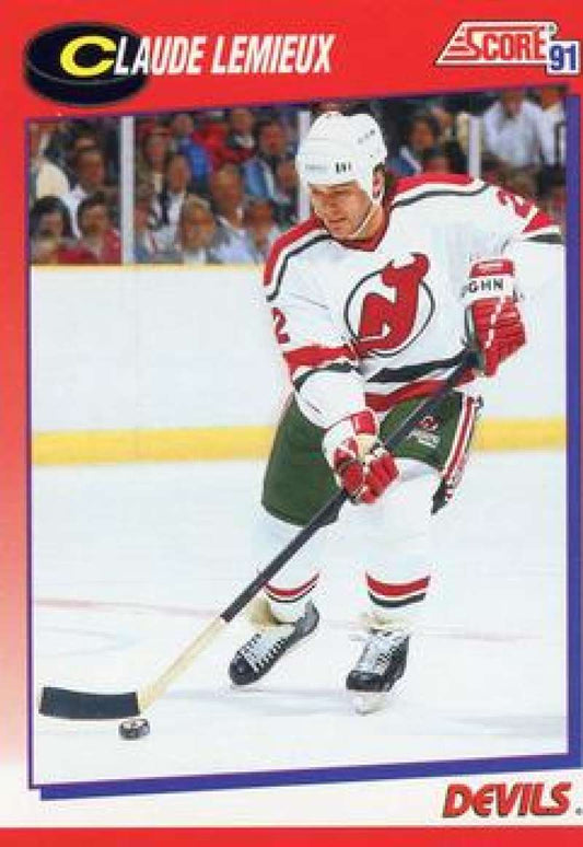 1991-92 Score Canadian Bilingual #22 Claude Lemieux  New Jersey Devils  Image 1