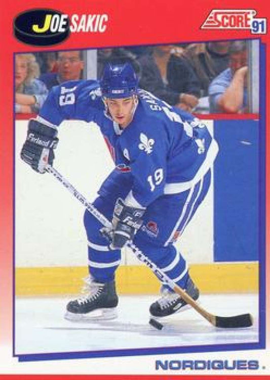 1991-92 Score Canadian Bilingual #25 Joe Sakic  Quebec Nordiques  Image 1