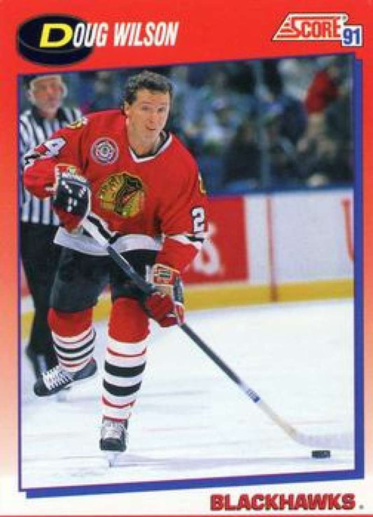 1991-92 Score Canadian Bilingual #35 Doug Wilson  Chicago Blackhawks  Image 1