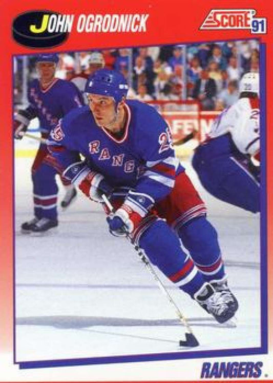 1991-92 Score Canadian Bilingual #36 John Ogrodnick  New York Rangers  Image 1