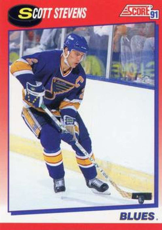 1991-92 Score Canadian Bilingual #40 Scott Stevens  St. Louis Blues  Image 1