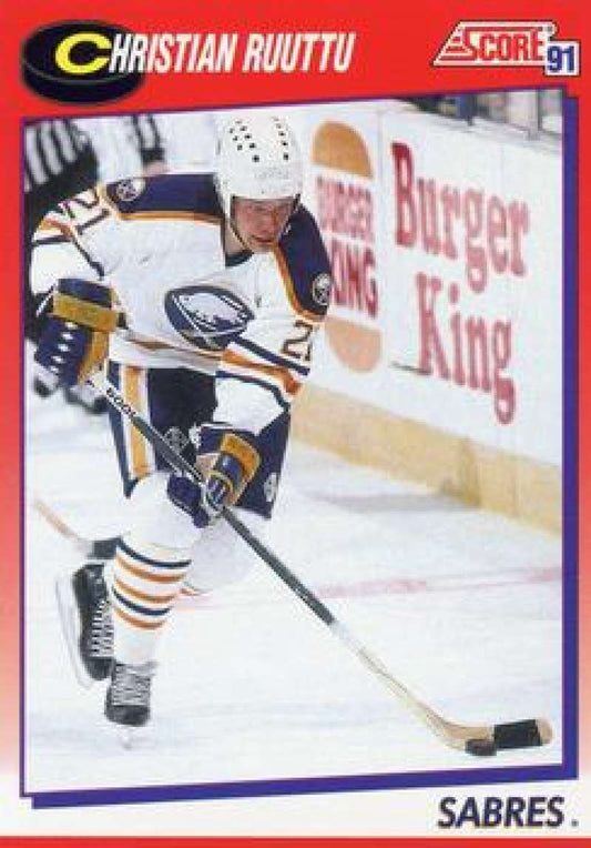 1991-92 Score Canadian Bilingual #45 Christian Ruuttu  Buffalo Sabres  Image 1