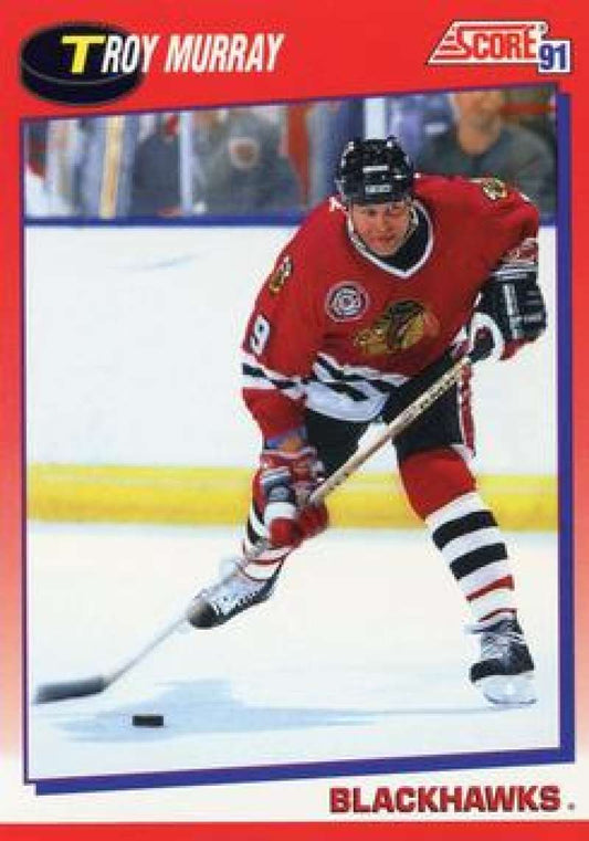 1991-92 Score Canadian Bilingual #53 Troy Murray  Chicago Blackhawks  Image 1