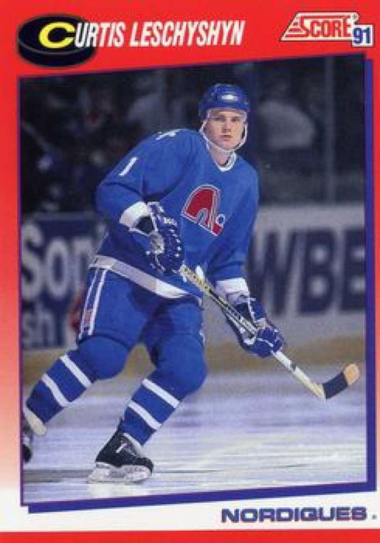 1991-92 Score Canadian Bilingual #58 Curtis Leschyshyn  Quebec Nordiques  Image 1