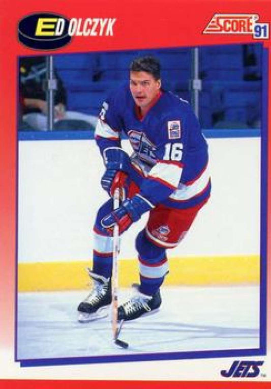1991-92 Score Canadian Bilingual #60 Ed Olczyk  Winnipeg Jets  Image 1