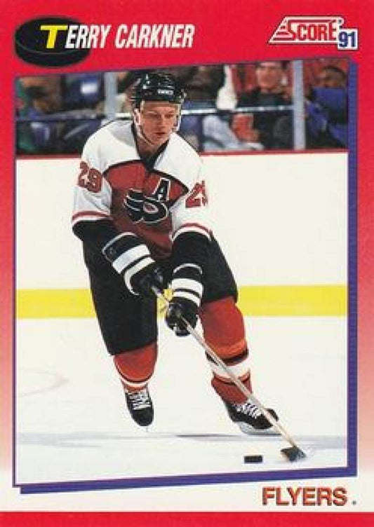 1991-92 Score Canadian Bilingual #64 Terry Carkner  Philadelphia Flyers  Image 1