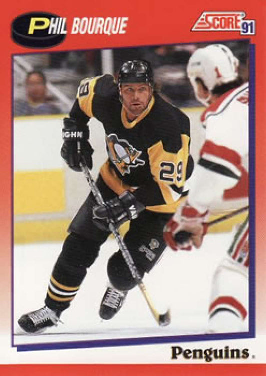 1991-92 Score Canadian Bilingual #69 Phil Bourque  Pittsburgh Penguins  Image 1