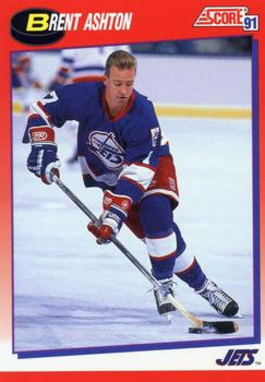 1991-92 Score Canadian Bilingual #78 Brent Ashton  Winnipeg Jets  Image 1