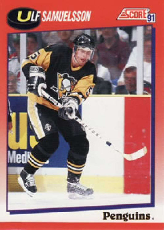 1991-92 Score Canadian Bilingual #82 Ulf Samuelsson  Pittsburgh Penguins  Image 1