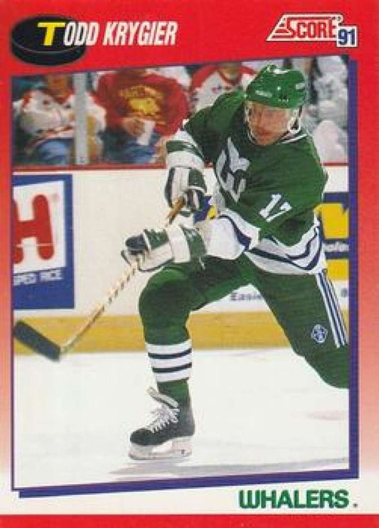 1991-92 Score Canadian Bilingual #97 Todd Krygier  Hartford Whalers  Image 1